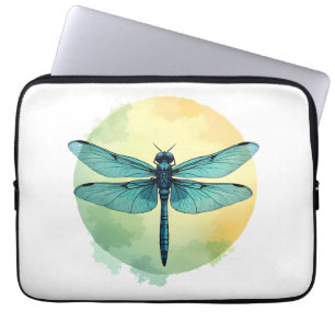 Mooie Groene Libel Waterverftekeningen Insect Lief Laptop Sleeve