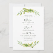 Mooie groene loof bruiloft uitnodiging (Voorkant)