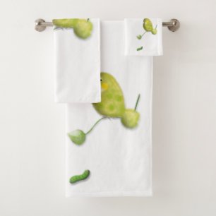 Mooie groene Lovebird handdoeken set