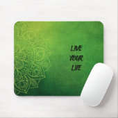 Mooie groene Mandala met Quote Muismat (Met muis)