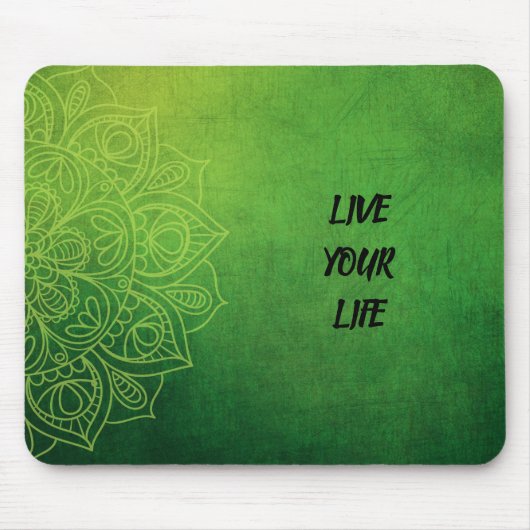 Mooie groene Mandala met Quote Muismat (Voorkant)