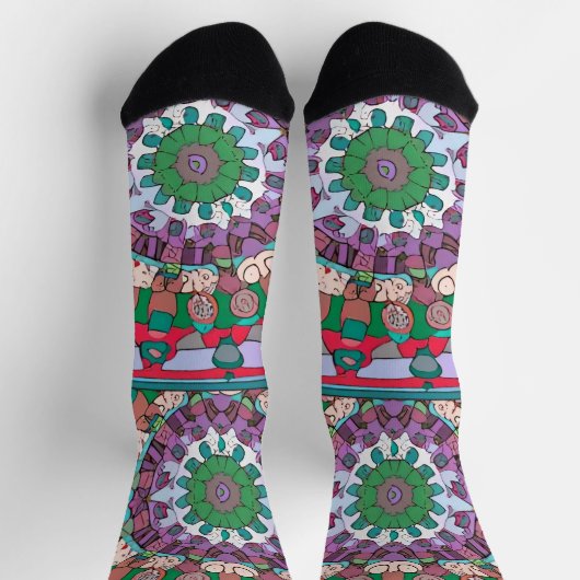 Mooie groene mandala Socks Sokken (Top)