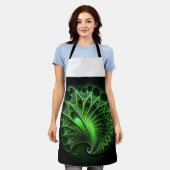 Mooie groene Mandelbrot Schort (Gedragen)