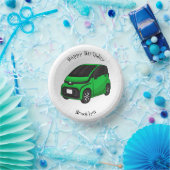 Mooie groene micro-auto papieren kommen (Feest)