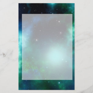 Mooie groene nebula gevuld met sterren briefpapier