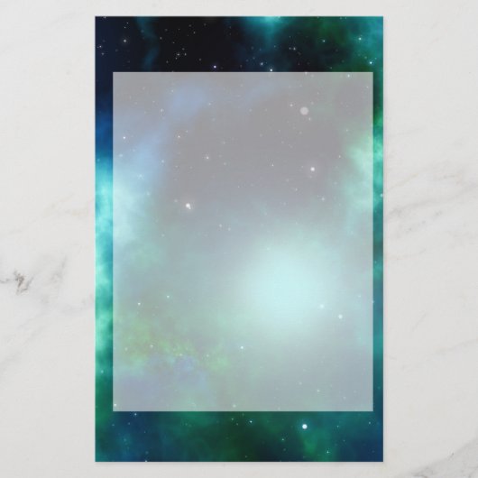 Mooie groene nebula gevuld met sterren briefpapier (Voorkant)
