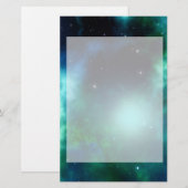 Mooie groene nebula gevuld met sterren briefpapier (Voorkant / Achterkant)