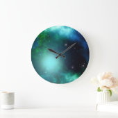 Mooie groene nebula gevuld met sterren grote klok (Huis)