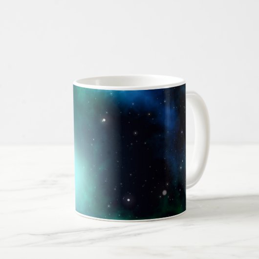 Mooie groene nebula gevuld met sterren koffiemok (Voorkant rechts)