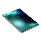 Mooie groene nebula gevuld met sterren notitieboek (Rechterzijde)