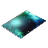 Mooie groene nebula gevuld met sterren notitieboek (Linkerzijde)