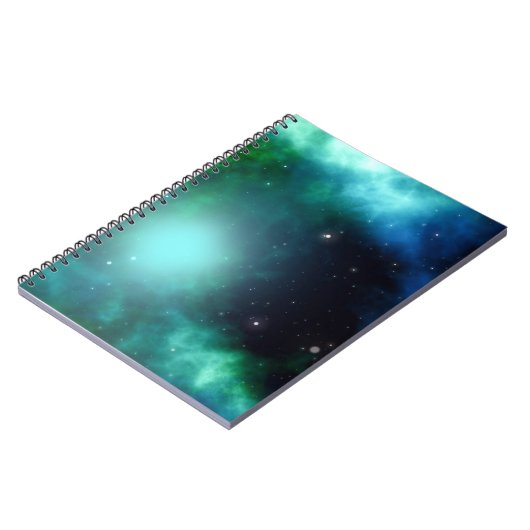 Mooie groene nebula gevuld met sterren notitieboek (Linkerzijde)
