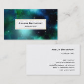 Mooie groene nebula gevuld met sterren visitekaartje (Voorkant / Achterkant)