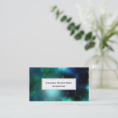 Mooie groene nebula gevuld met sterren visitekaartje (Staand voorkant)