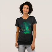 Mooie groene noordelijke lichten met wolken t-shirt (Voorkant volledig)