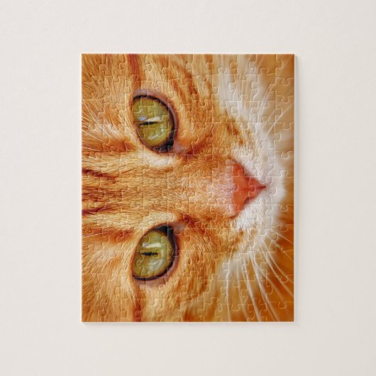 Mooie groene Oranje tijgerkat Legpuzzel (Verticaal)