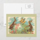 Mooie groene  paaseieren feestdagenkaart (Voorkant / Achterkant)