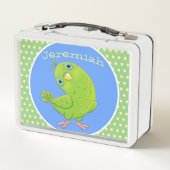 Mooie groene parkiet cartoonillustratie (Achterkant)