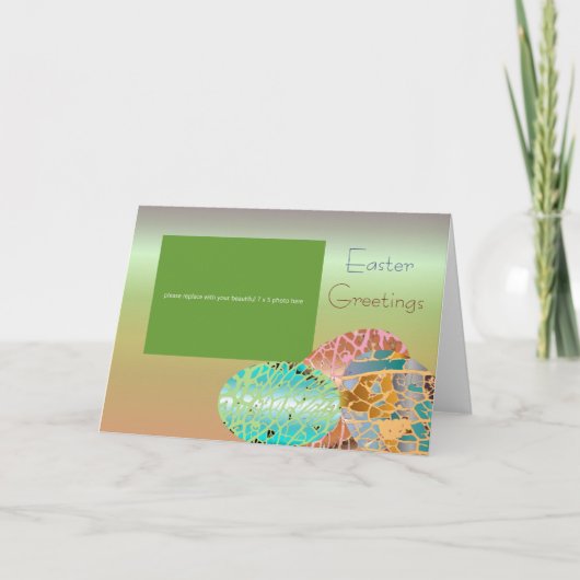 Mooie groene Pasen foto groet Feestdagen Kaart (Voorkant)