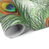 Mooie groene Peacock-doether Cadeaupapier (Rol Hoek)