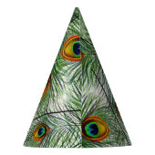 Mooie groene Peacock-doether Feesthoedjes (Achterkant)