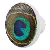 Mooie groene Peacock-doether Keramische Knop (Rechts)