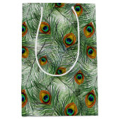 Mooie groene Peacock-doether Medium Cadeauzakje (Voorkant)
