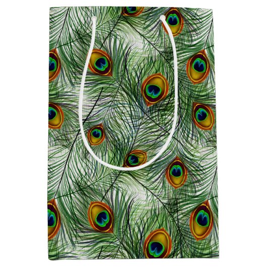 Mooie groene Peacock-doether Medium Cadeauzakje (Voorkant)