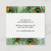 Mooie groene Peacock-doether Vierkante Visitekaartje (Achterkant)