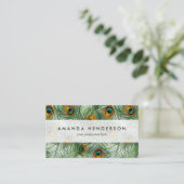Mooie groene Peacock-doether Visitekaartje (Staand voorkant)