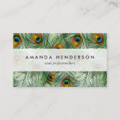 Mooie groene Peacock-doether Visitekaartje (Voorkant)