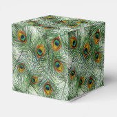 Mooie groene Peacock Feather Bedankdoosjes (Achterkant)