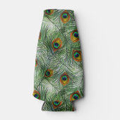 Mooie groene Peacock Feather Flesjeskoeler (Voorkant)