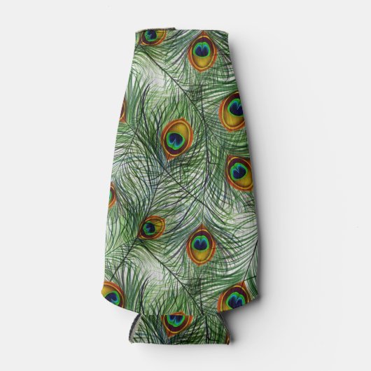 Mooie groene Peacock Feather Flesjeskoeler (Voorkant)