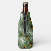 Mooie groene Peacock Feather Flesjeskoeler (Fles Achterkant)