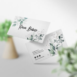 Mooie groene planten vrouwelijk bedrijf contactkaartje