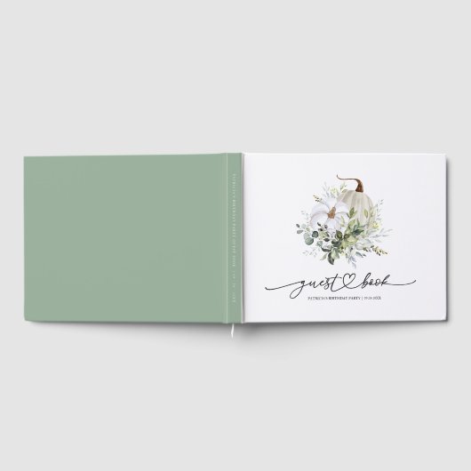 Mooie Groene Pompoen Herfst  Gastenboek (Volledig)