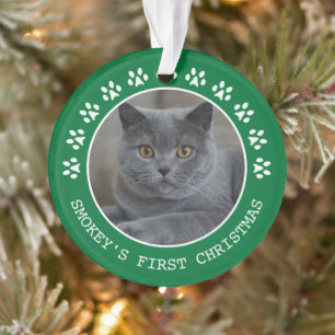 Mooie groene pootafdrukken fotolijst Kerstmis Ornament