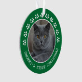 Mooie groene pootafdrukken fotolijst Kerstmis Ornament (voorkant)