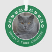 Mooie groene pootafdrukken fotolijst Kerstmis Ornament (achterkant)