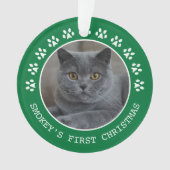 Mooie groene pootafdrukken fotolijst Kerstmis Ornament (voorkant)