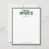 Mooie Groene Recycling Truck Voertuigen Kinderen N Bedankkaart (Voorkant)