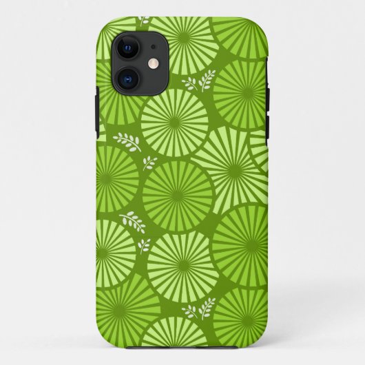 Mooie, groene retro bloemeniPhone 5 Hoesje (Achterkant)