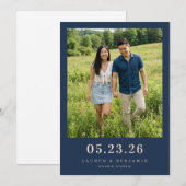 Mooie groene romantische foto save the date (Voorkant / Achterkant)