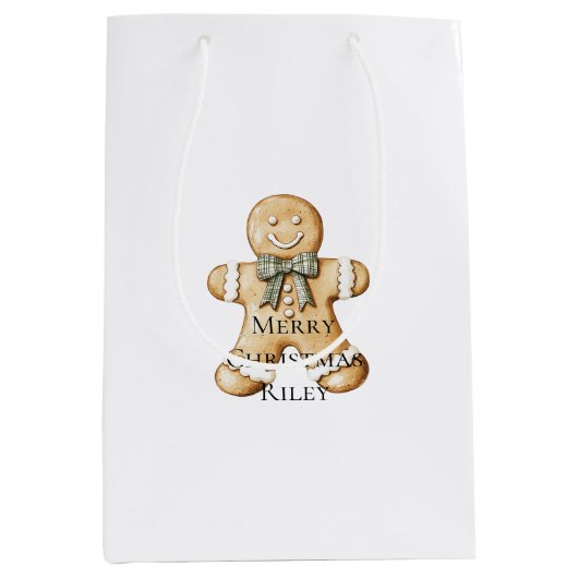 Mooie groene roompjes gemberkoekjes medium cadeauzakje (Voorkant)