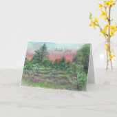 Mooie groene roze kunstbomen dank u kaart (Gele Bloem)