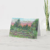 Mooie groene roze kunstbomen dank u kaart (Voorkant)