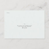 Mooie groene RSVP kaart met menu keuze (Achterkant)