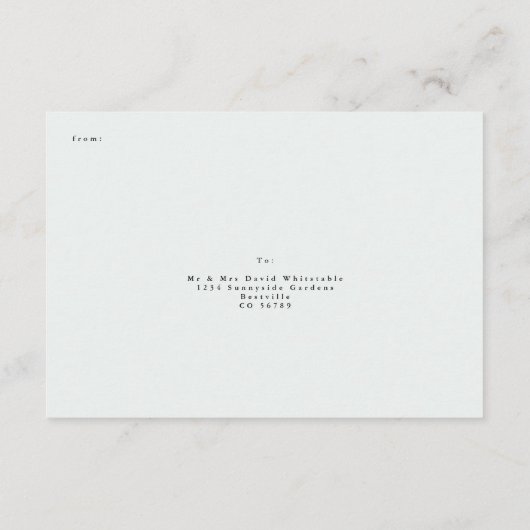 Mooie groene RSVP kaart met menu keuze (Achterkant)