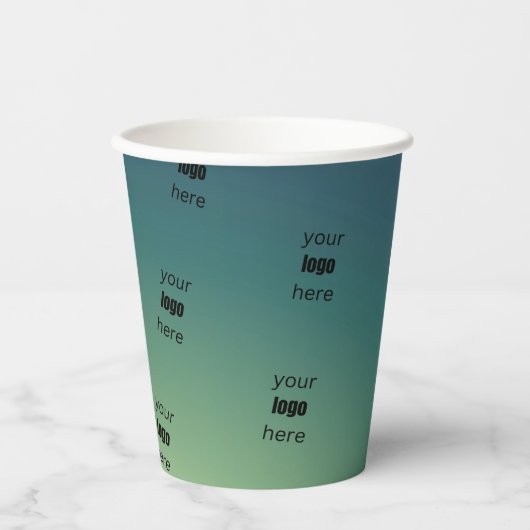 Mooie groene schaduw met elegante gradiënt papieren bekers (Voorkant)